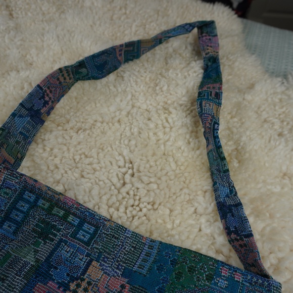 VTG Tapestry Cross Body Messenger Bag Carpet Fabric Boho Purse Hippie Festival - Picture 6 of 9